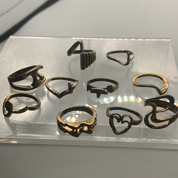 10ct Vintage Salesman Sample  Electro Plated Women's Size 6 Rings - Picture 1 of 4